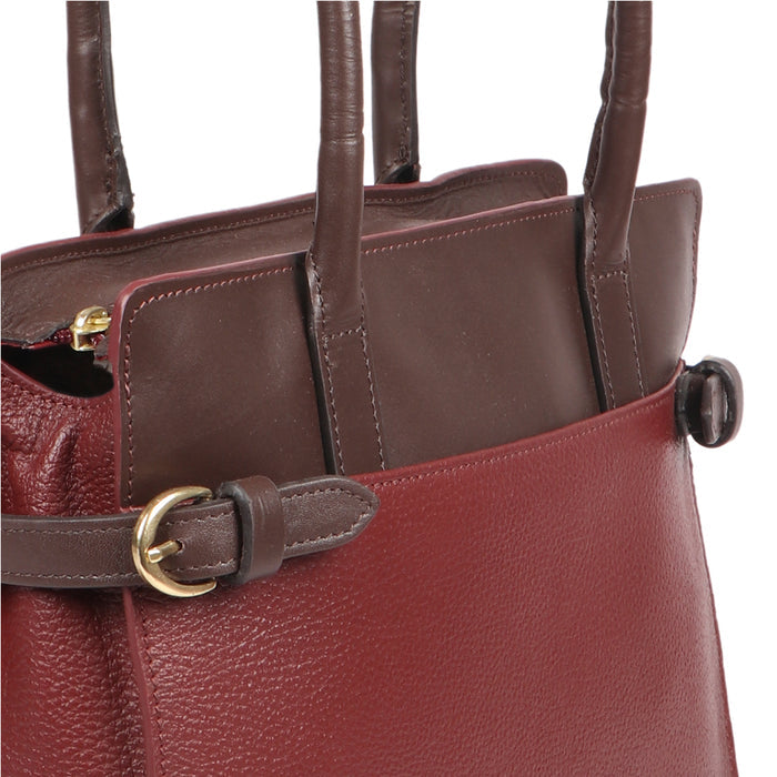 Salta 02 Red Leather Tote Bag