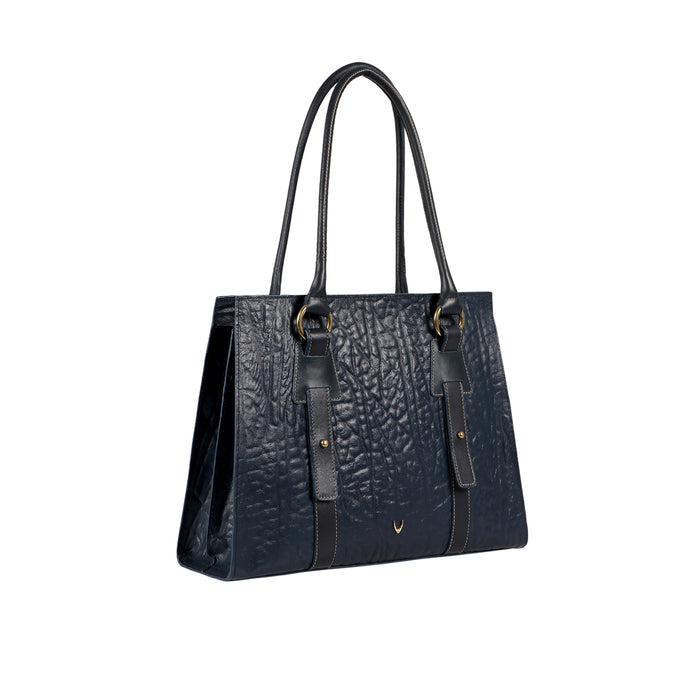 Samurai 02 Blue Leather Tote Bag