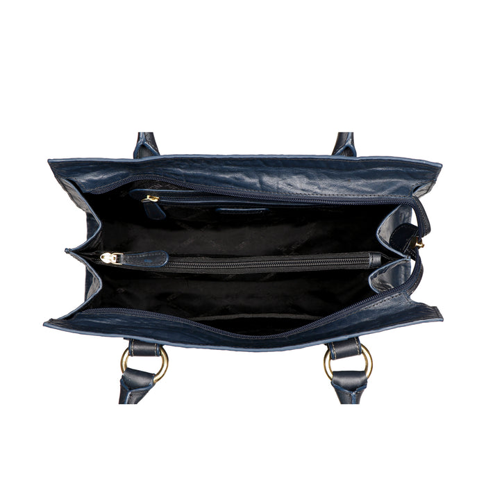 Samurai 02 Blue Leather Tote Bag