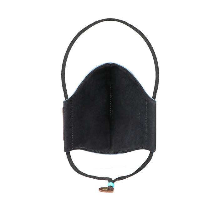 Samurai Combo-Bl Blue Leather Face Mask
