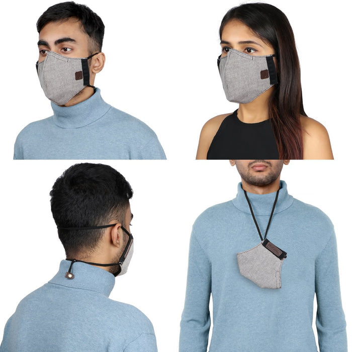 Samurai Combo-Br Brown Leather Face Mask