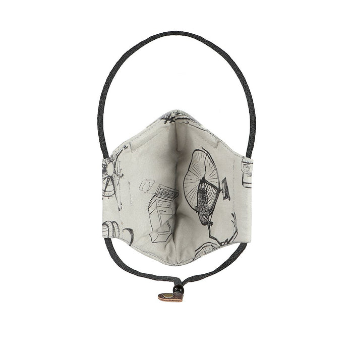 Samurai Grey Leather Face Mask