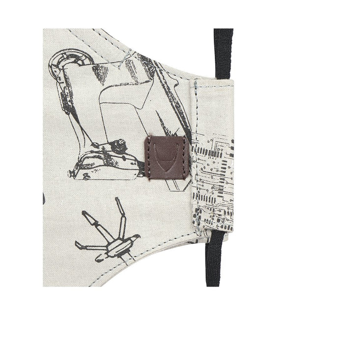 Samurai Grey Leather Face Mask