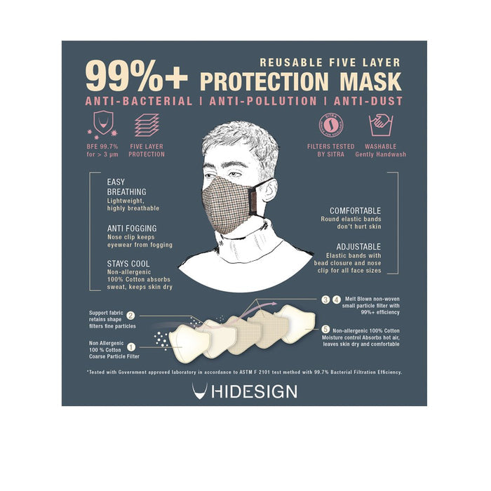 Samurai Grey Leather Face Mask