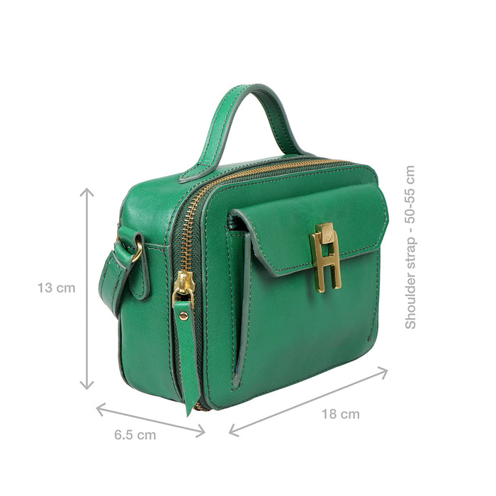 Sangria 01 Green Leather Satchel