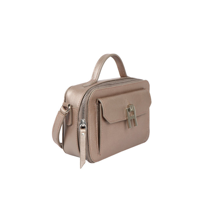 Sangria 01 Grey Leather Satchel