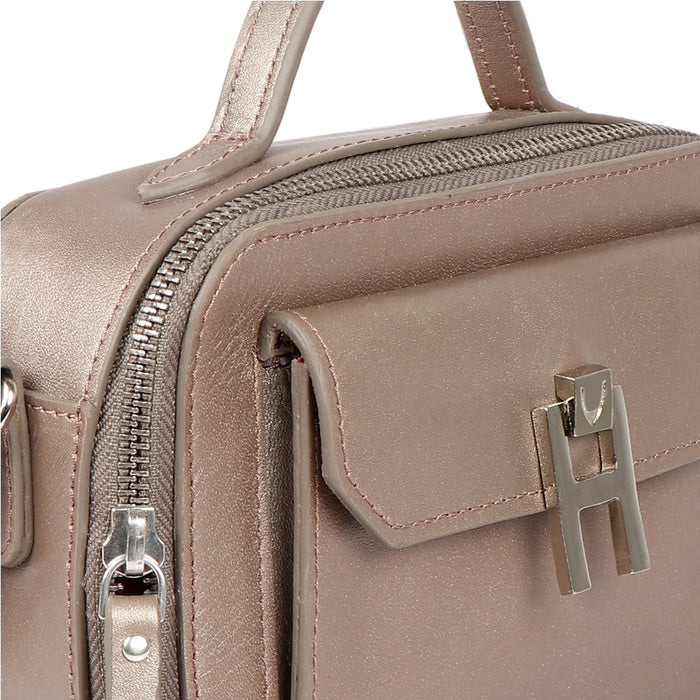 Sangria 01 Grey Leather Satchel