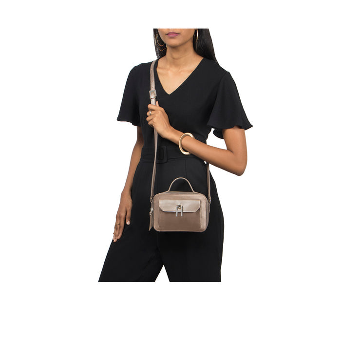 Sangria 01 Grey Leather Satchel