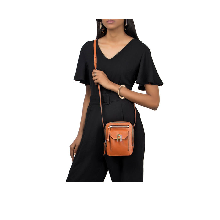 Sangria 02 Orange Leather Sling Bag
