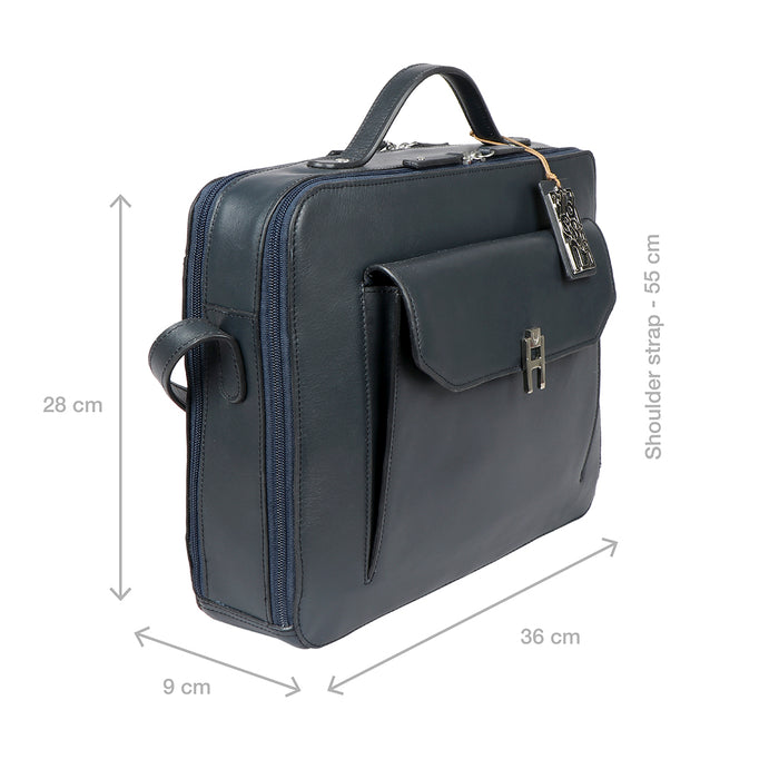 Sangria 03 Blue Leather Laptop Bag