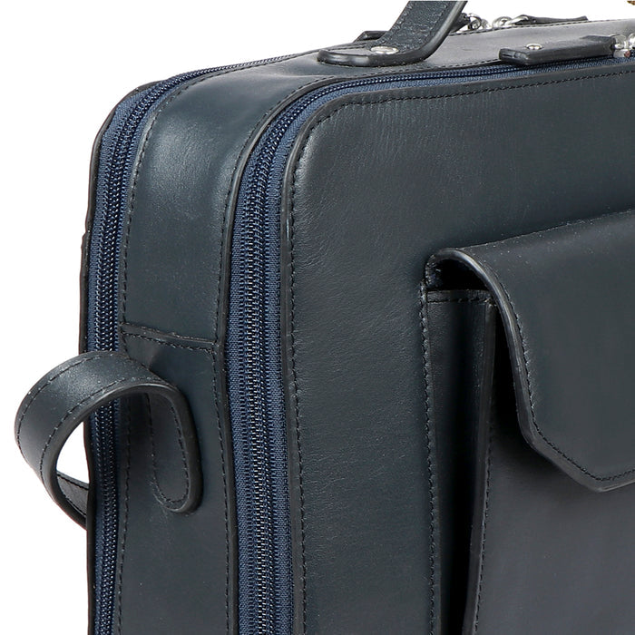 Sangria 03 Blue Leather Laptop Bag