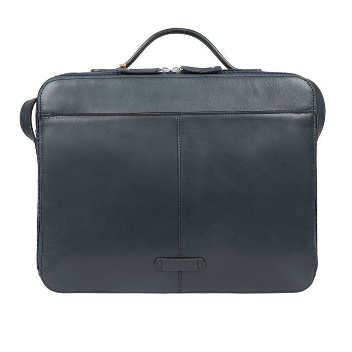 Sangria 03 Blue Leather Laptop Bag