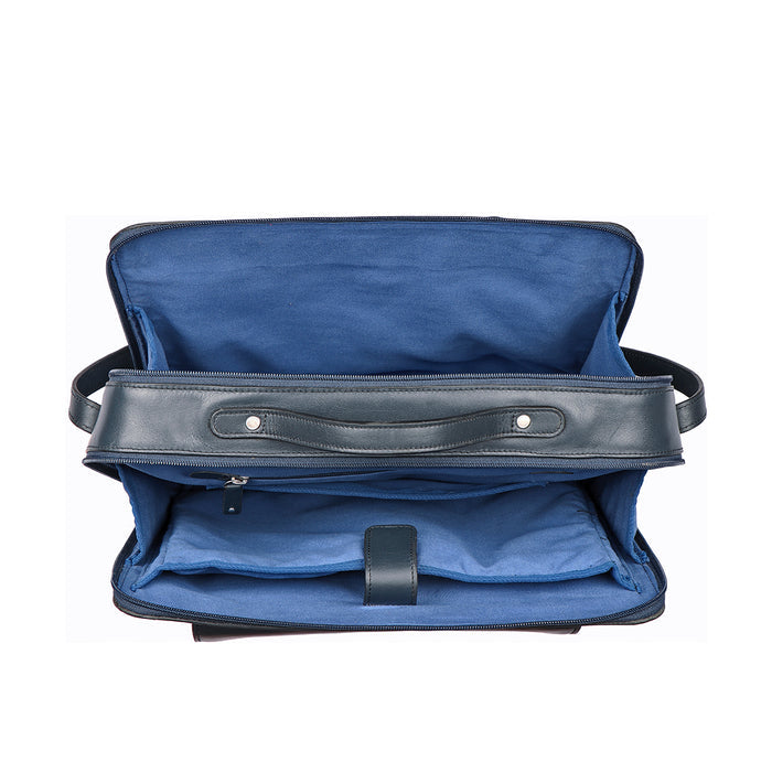 Sangria 03 Blue Leather Laptop Bag