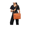 Sangria 03 Orange Leather Laptop Bag