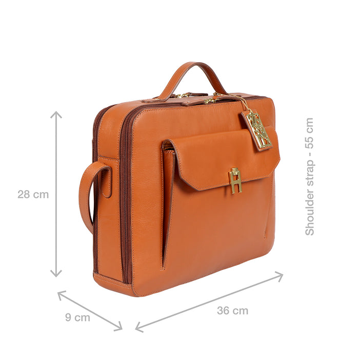 Sangria 03 Orange Leather Laptop Bag
