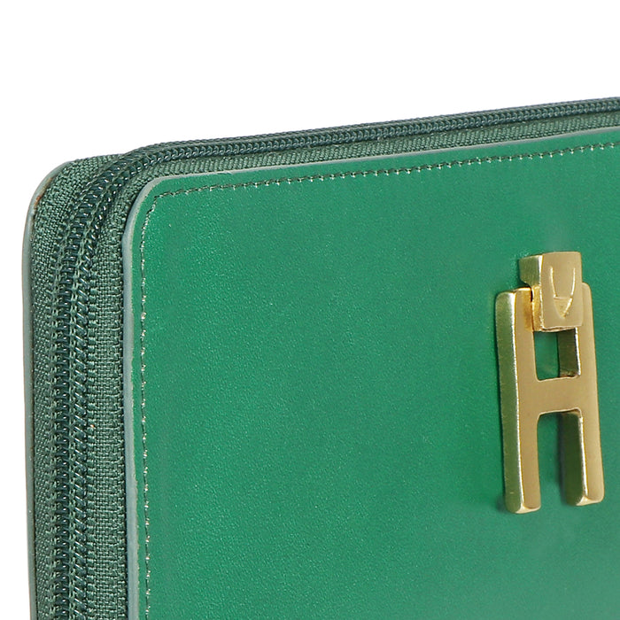 Sangria W1 Green Leather Zip Around Wallet