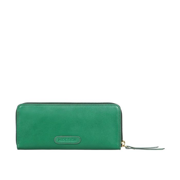 Sangria W1 Green Leather Zip Around Wallet