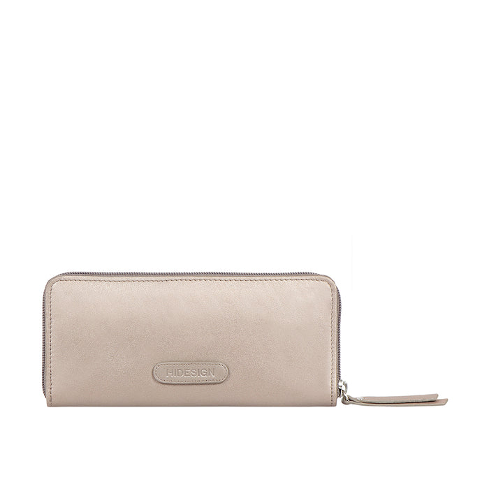 Sangria W1 Grey Leather Zip Around Wallet