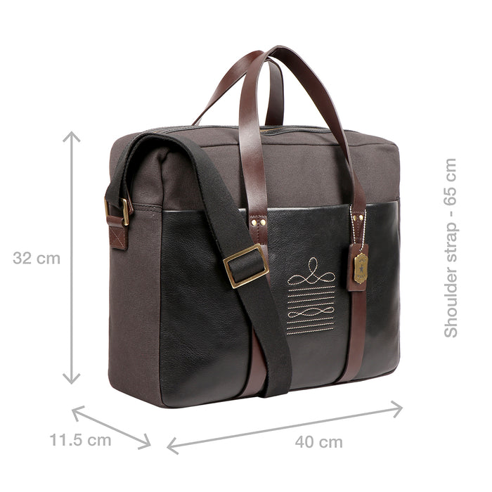 Santa Fe 01 Black Leather  Briefcase