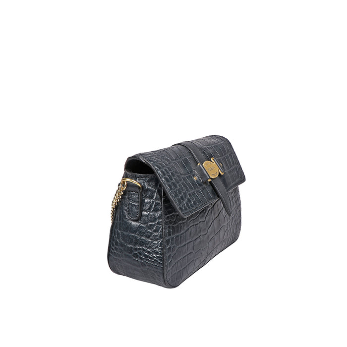 Santiago 01 Blue Leather Sling Bag