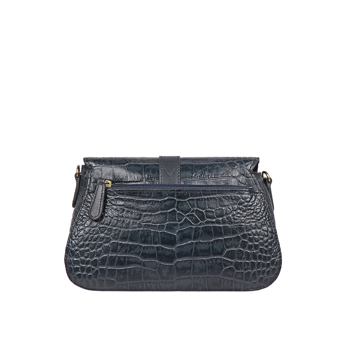 Santiago 01 Blue Leather Sling Bag