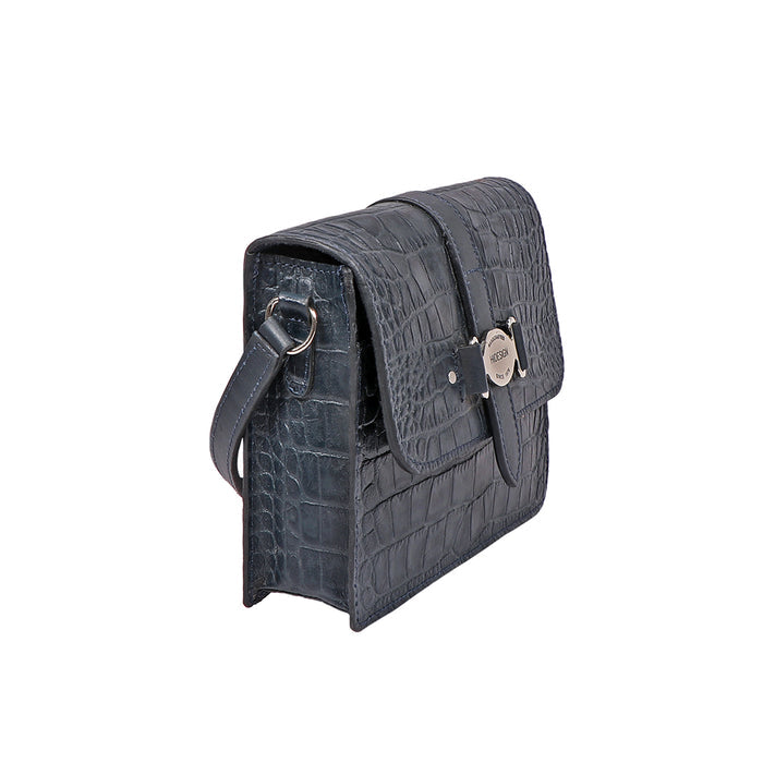 Santiago 02 Blue Leather Sling Bag