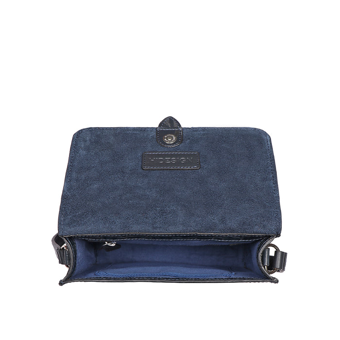 Santiago 02 Blue Leather Sling Bag