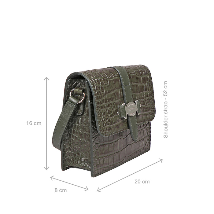 Santiago 02 Green Leather Sling Bag