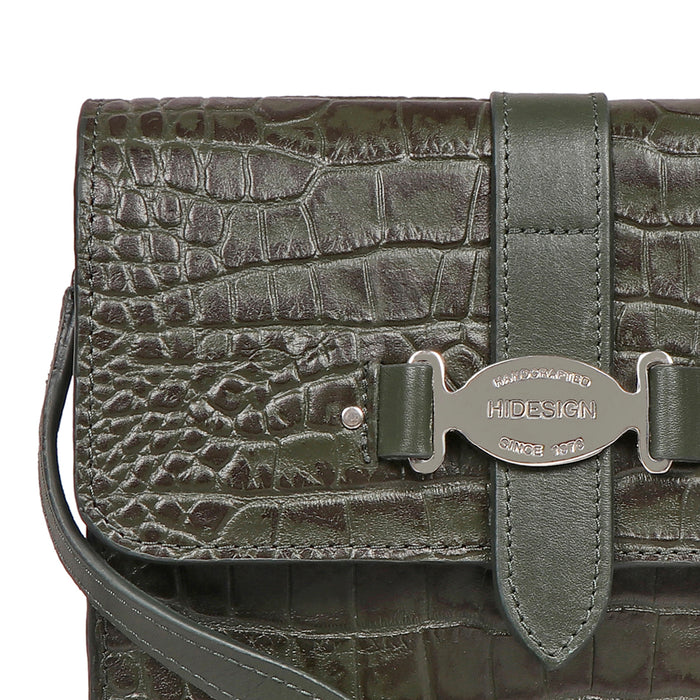 Santiago 02 Green Leather Sling Bag