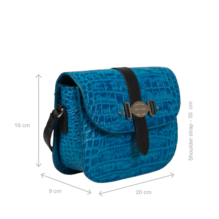 Santiago 03 Blue Leather Sling Bag