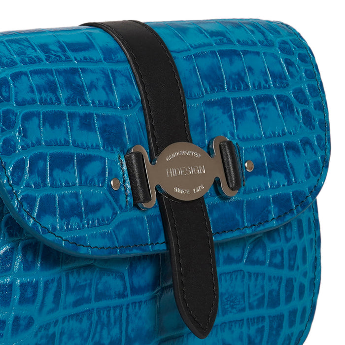 Santiago 03 Blue Leather Sling Bag