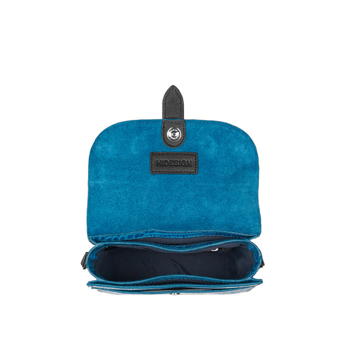 Santiago 03 Blue Leather Sling Bag