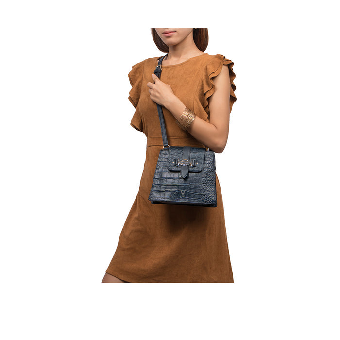 Santiago 04 Blue Leather Sling Bag