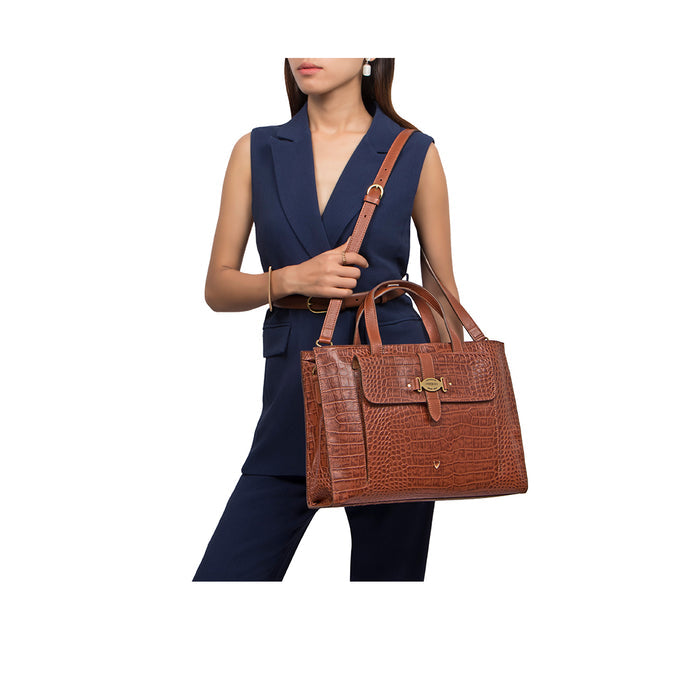 Santiago 10 Tan Leather Tote Bag