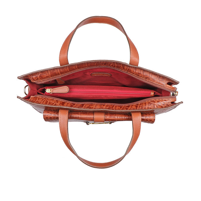 Santiago 10 Tan Leather Tote Bag