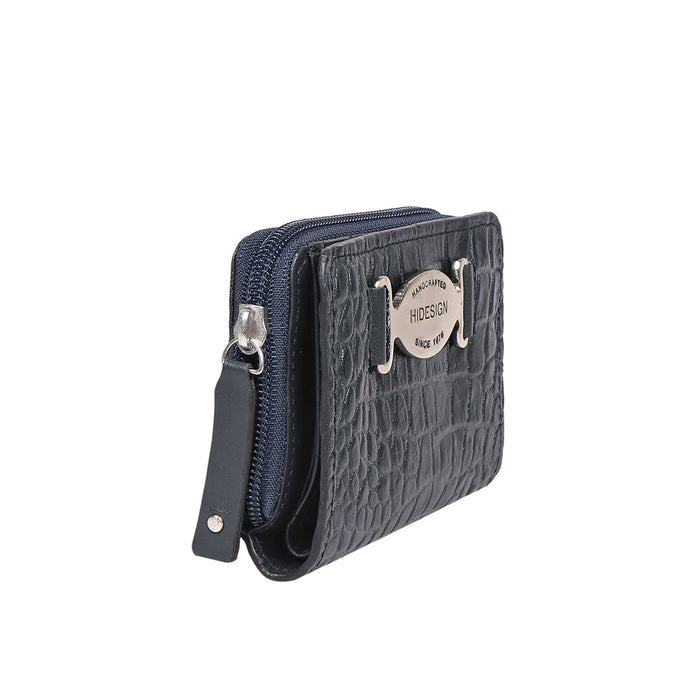 Santiago W3 Blue Leather Pocket Wallet