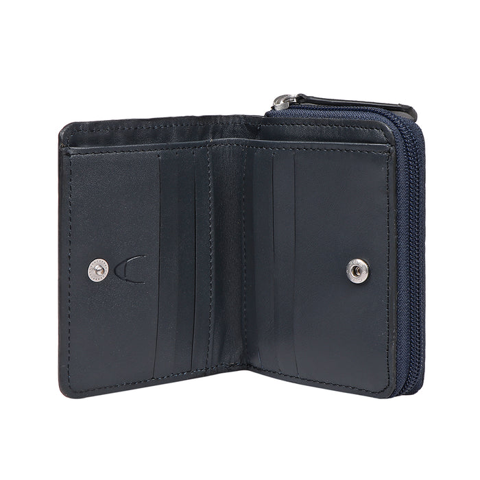 Santiago W3 Blue Leather Pocket Wallet