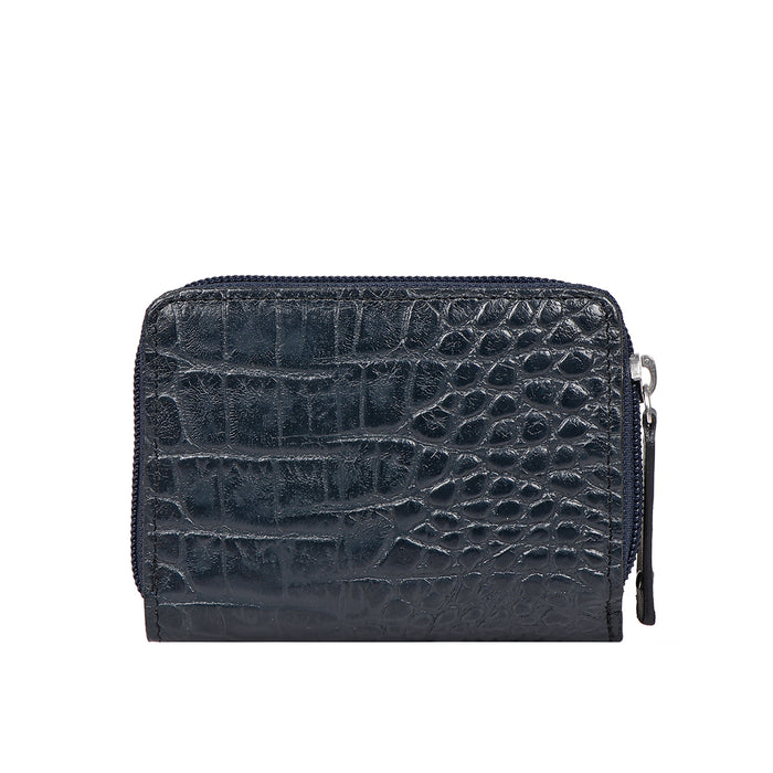 Santiago W3 Blue Leather Pocket Wallet