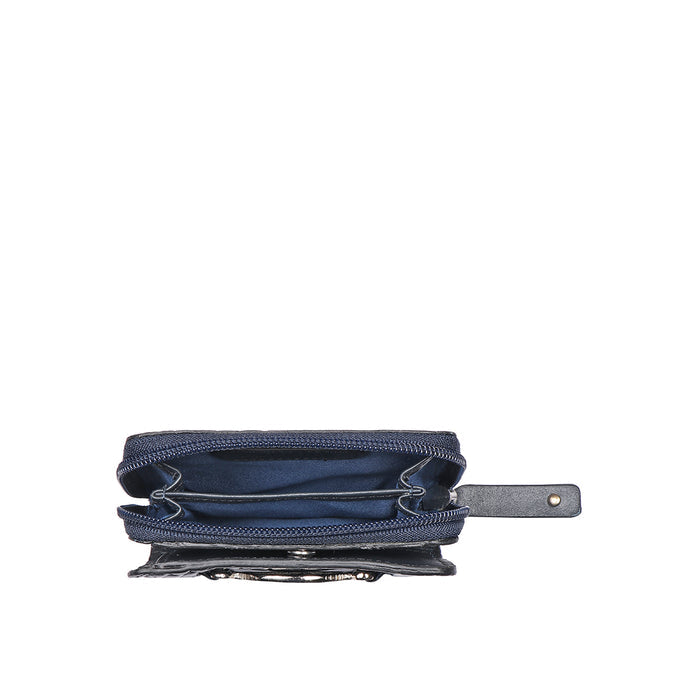 Santiago W3 Blue Leather Pocket Wallet