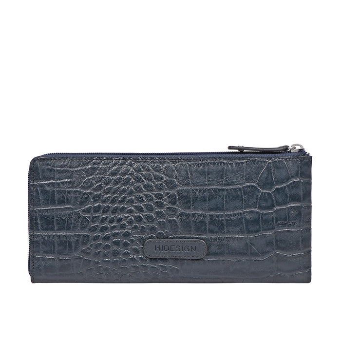 Santiago W4 Blue Leather Zip Around Wallet