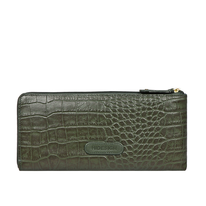 Santiago W4 Green Leather Zip Around Wallet