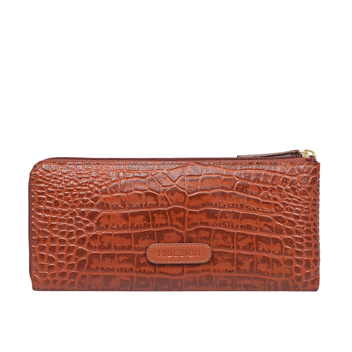 Santiago W4 Tan Leather Zip Around Wallet