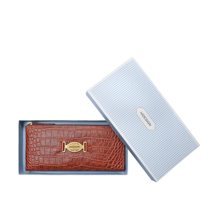 Santiago W4 Tan Leather Zip Around Wallet