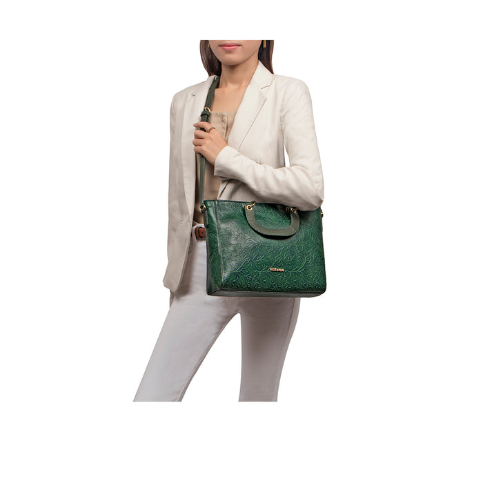 Santos 01 Green Leather Tote Bag