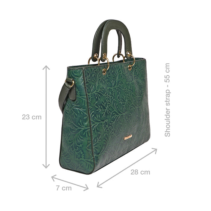 Santos 01 Green Leather Tote Bag