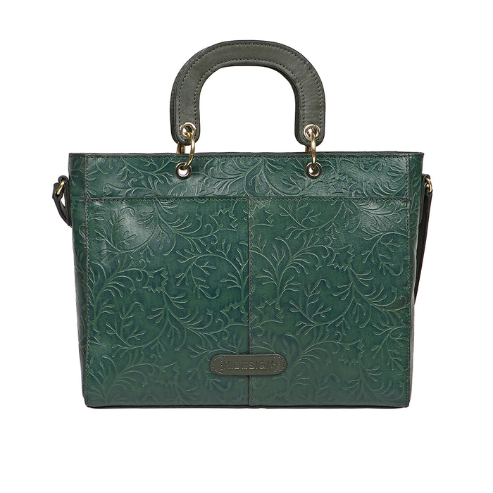 Santos 01 Green Leather Tote Bag