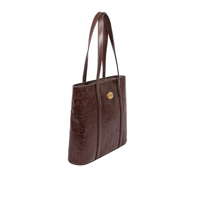 Santos 02 Brown Leather Tote Bag