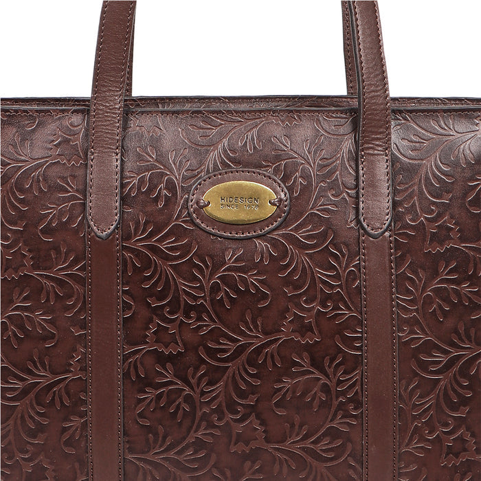 Santos 02 Brown Leather Tote Bag