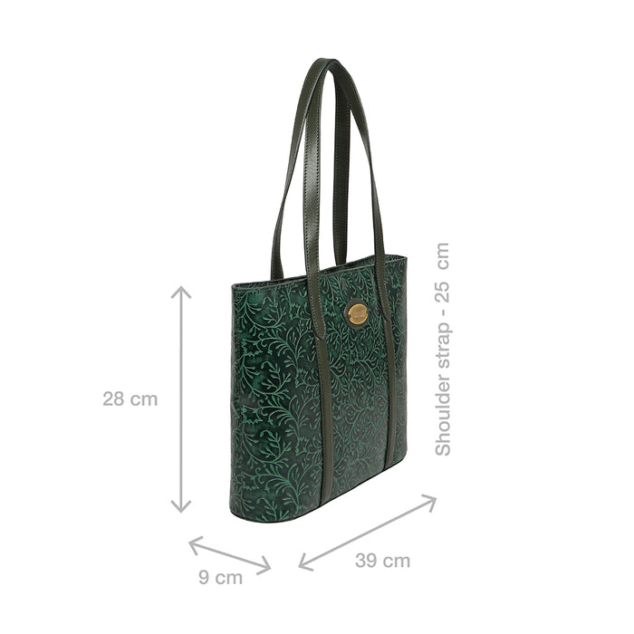 Santos 02 Green Leather Tote Bag