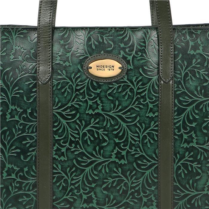 Santos 02 Green Leather Tote Bag